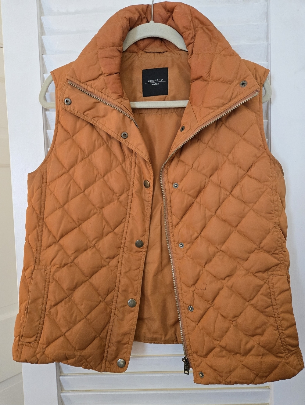Weekend Max Mara Quilted Rust Orange Puffer Vest